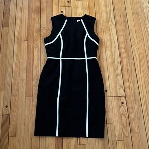 Calvin Klein Black Dress w/White Detailing